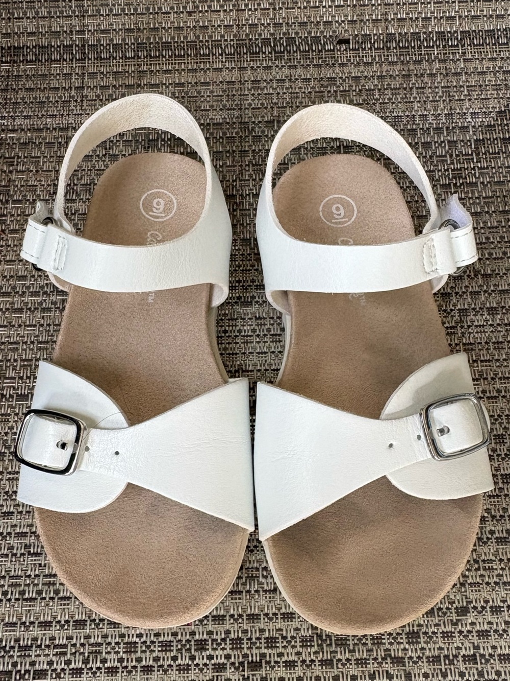 Cat & Jack Tan Suede-Look Slide Sandals